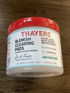 Thayers Blemish Clearing Pads 60 exfoliating pads alcohol free New